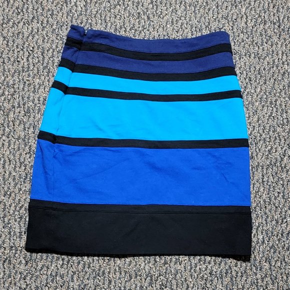 EXPRESS Black Blue Teal Short Stretch Skirt Size 4 - Picture 13 of 15